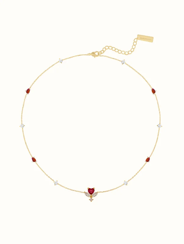 infinity loop ring rose gold Dainty Red Heart Choker