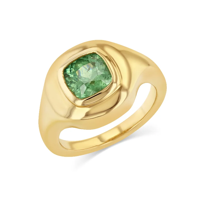 DEMANTOID RIPPLE SIGNET RING