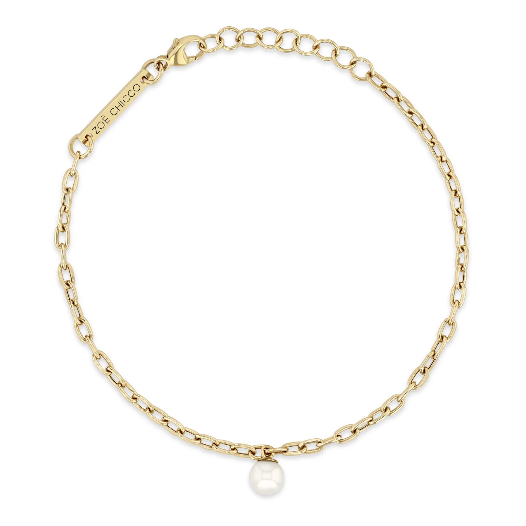 classic silver pearl earrings 14k Oval Link Bracelet with Pearl Charm
