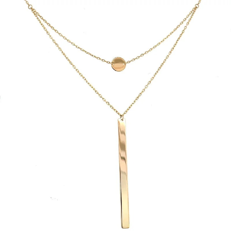 men’s silver ring with onyx 14KY Gold Layered Necklace with Disc and Vertical Bar | Fernbaugh's Jewelers