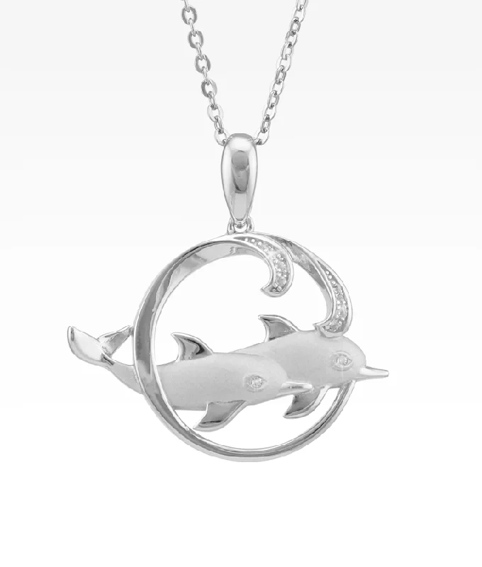 rose gold infinity bracelet Dolphin Duo Wave Necklace