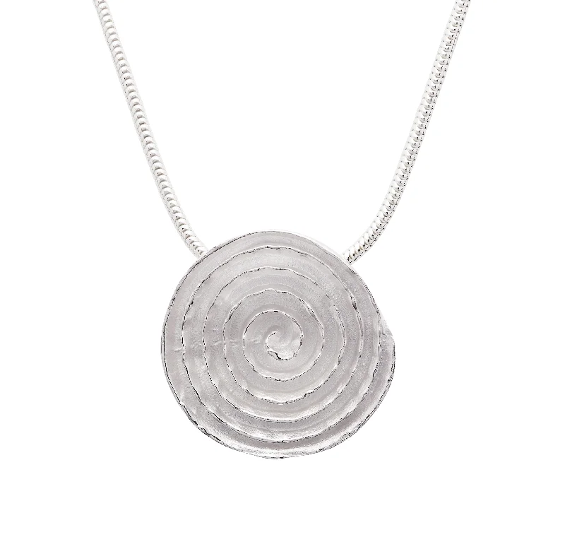delicate floral wedding band Domed Spiral Slider Pendant