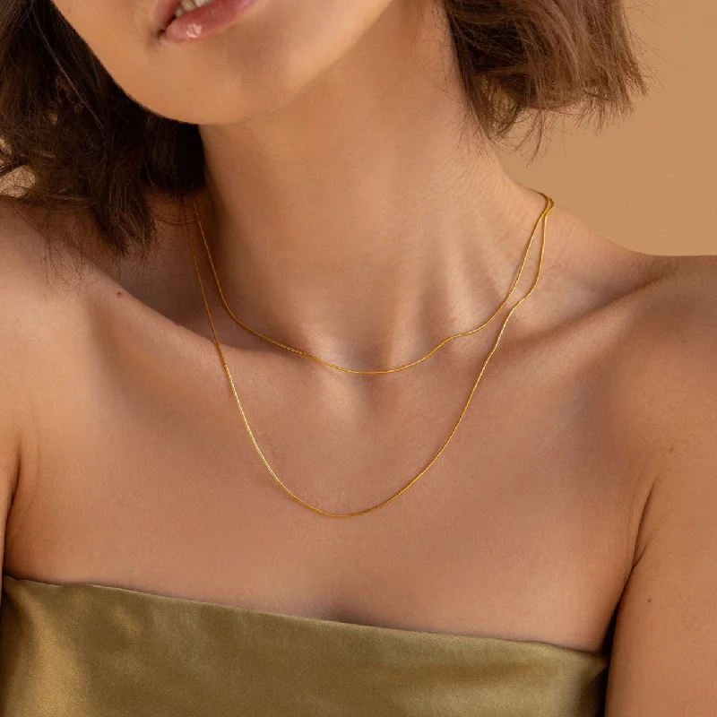 yellow sapphire engagement ring Double Snake Chain Necklace