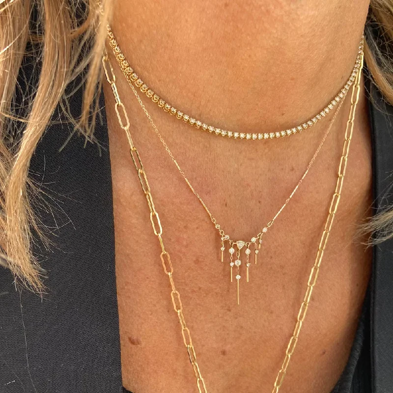 black diamond stud earrings DREAM MAKER TRIANGLE & DANGLING DIAMONDS NECKLACE