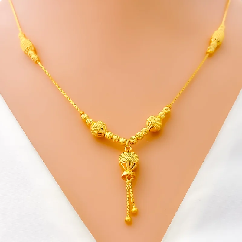 dainty lotus flower ring Dressy Beaded 22k Gold Necklace