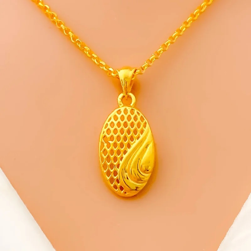 thin silver chain necklace Dressy Oval 22k Gold Necklace