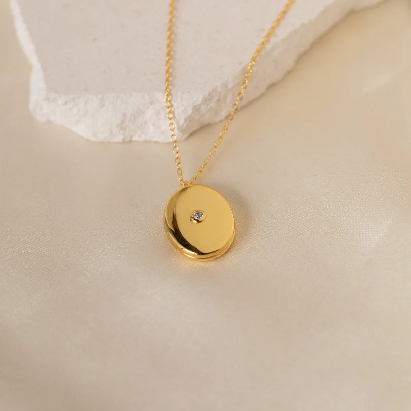 men’s black diamond cufflinks Eliza Oval Locket Necklace