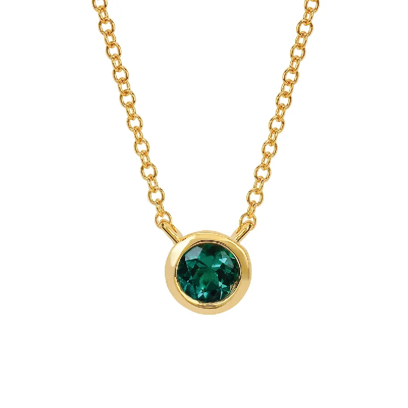 Emerald Bezel Set Pendant