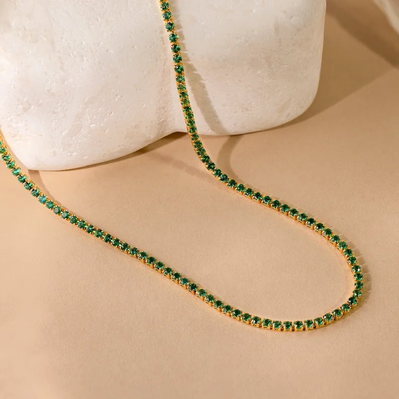 dainty opal nose ring Emerald Tennis Choker Necklace