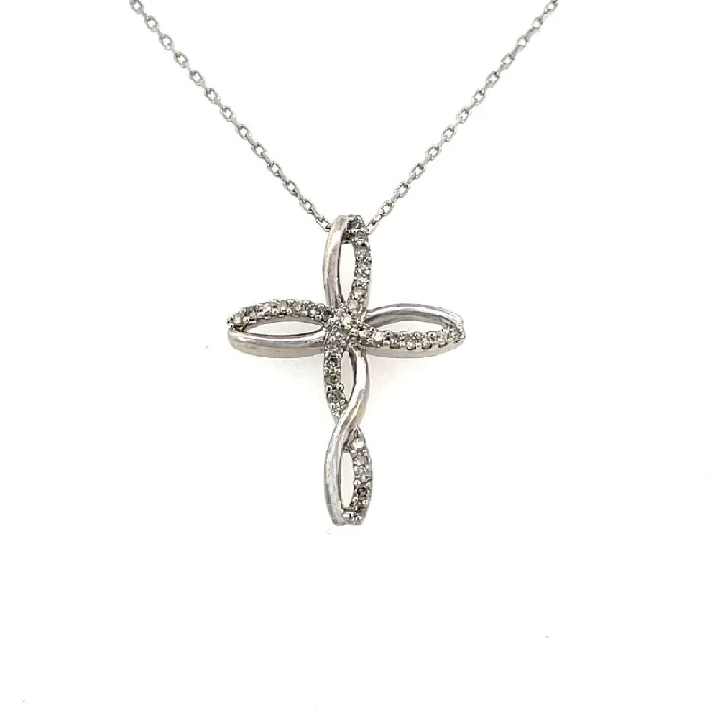 gothic claw ring men’s silver Estate Sterling Silver Cross Pendant with Diamonds | Fernbaugh's Diamonds