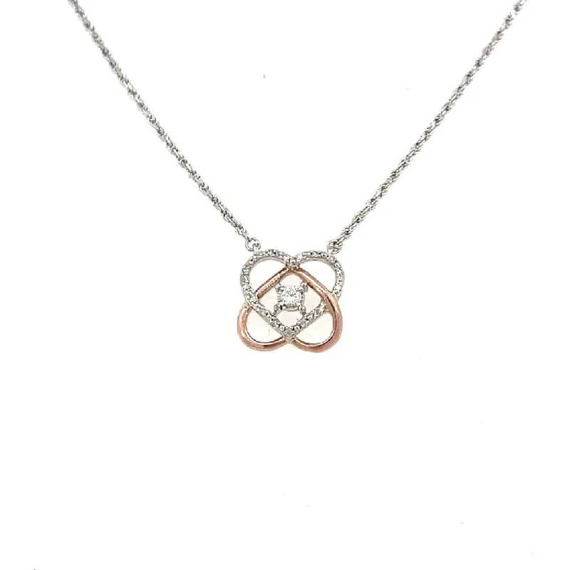 infinity loop ring rose gold Estate 10K Two-Toned Loves Crossing Double Heart Pendant | Fernbaugh's Jewelers