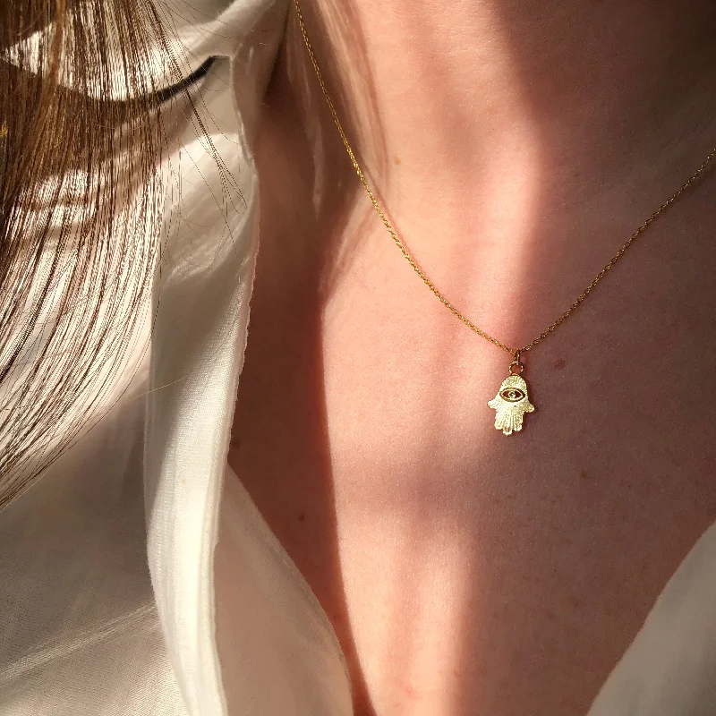 wedding band with diamonds ETCHED HAMSA NECKLACE
