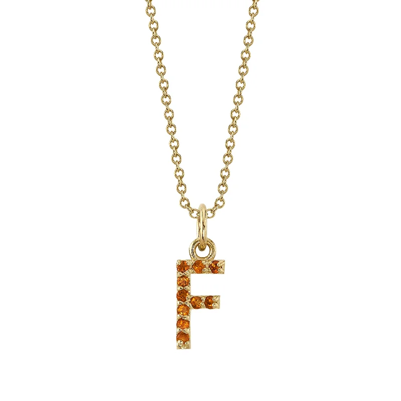 F Initial Birthstone Charm