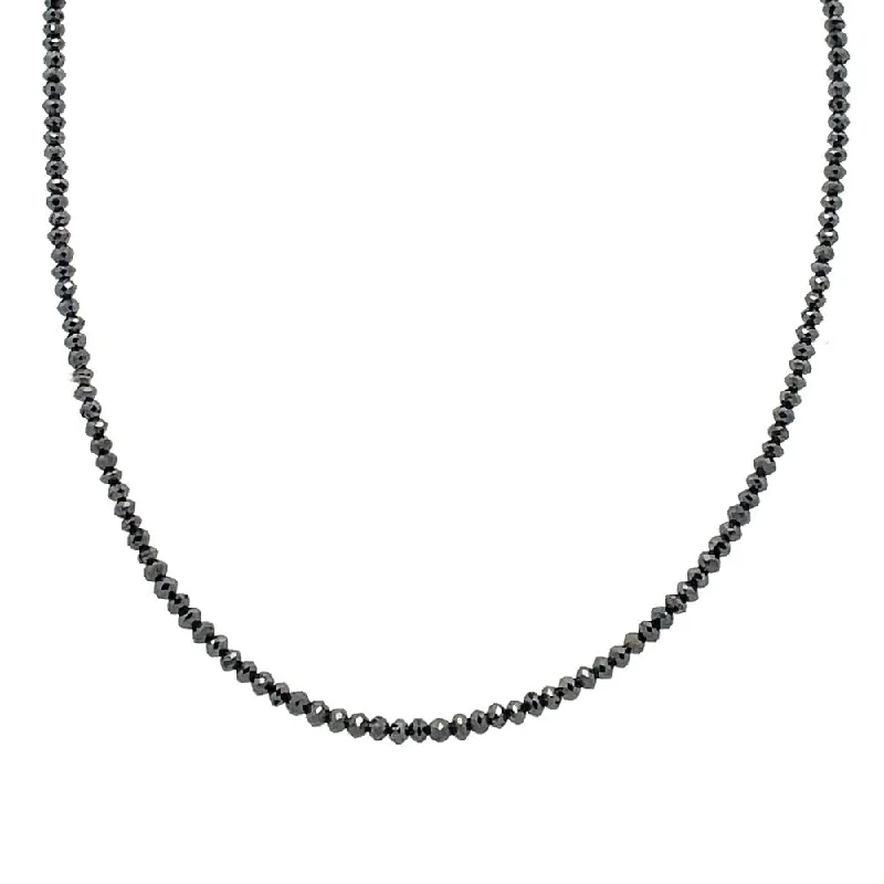 sapphire and diamond eternity ring Faceted Black Diamond Bead Necklace 22 CTW