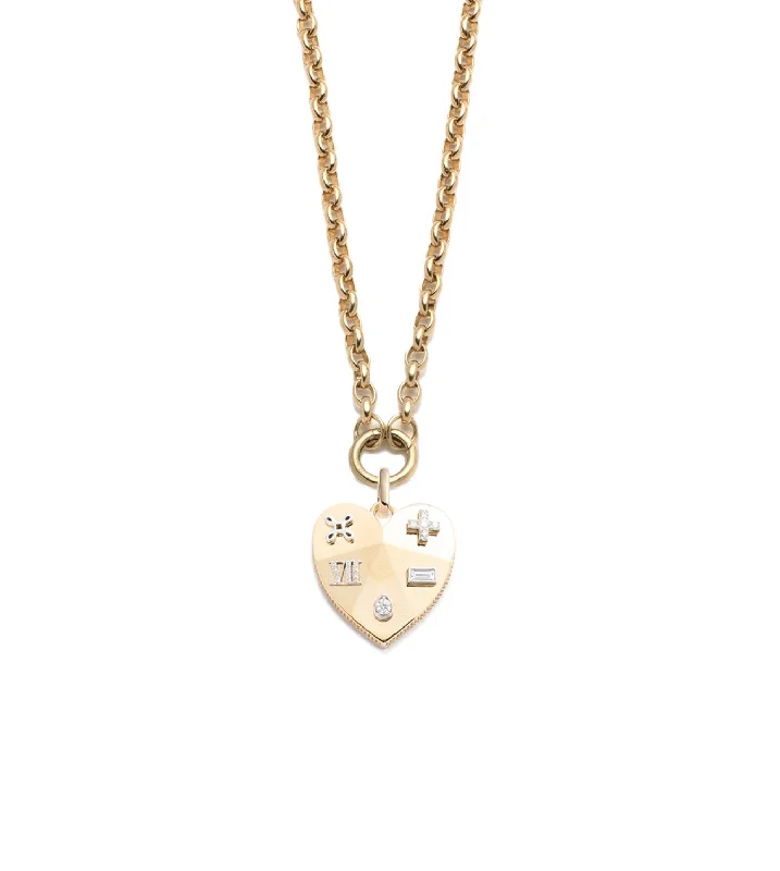 gold-plated chain necklace with charms Ever Growing - Love : Facets of Love Heavy Open Belcher Chain Necklace