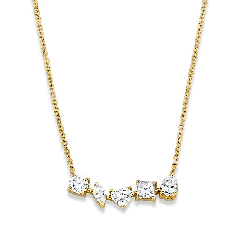 sterling silver herringbone chain Harmony Diamond Necklace