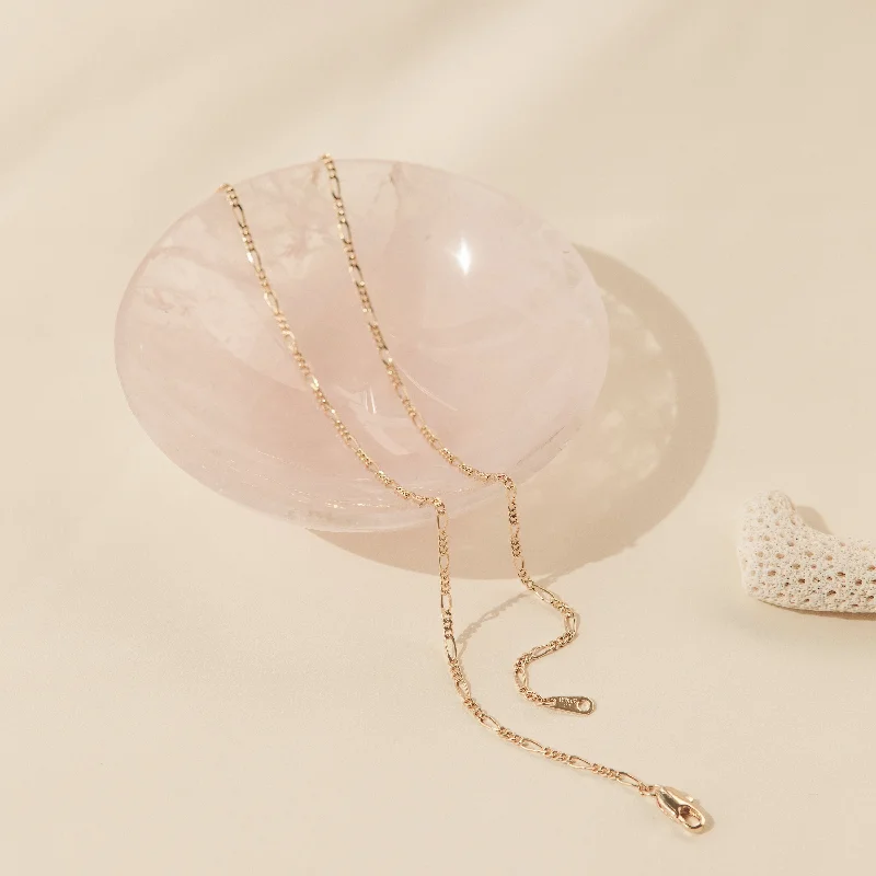 heart-shaped promise ring sterling silver Figaro Necklace