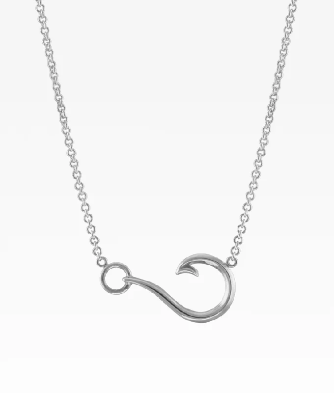 unique crystal bar necklace Fish Hook Necklace