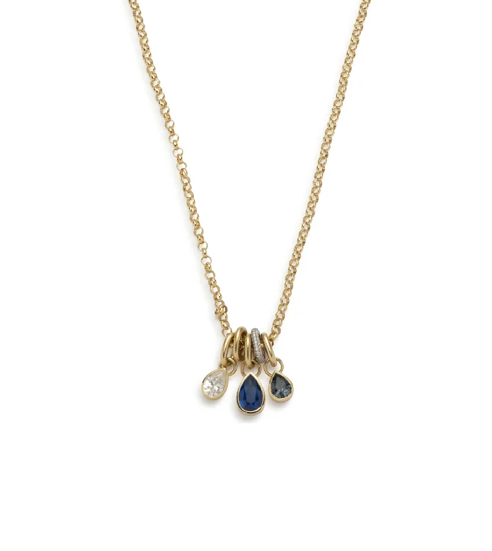 dainty butterfly pendant necklace Forever & Always a Pair : Diamond, Blue Sapphire, and Teal Sapphire Medium Belcher Pave Feature Abacus Chain