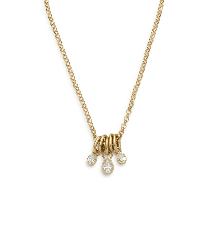sterling silver charm anklet Forever & Always a Pair : Triple Diamond Medium Belcher Abacus Chain