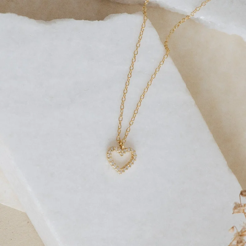 personalized ring with name Forever Pave Heart Necklace