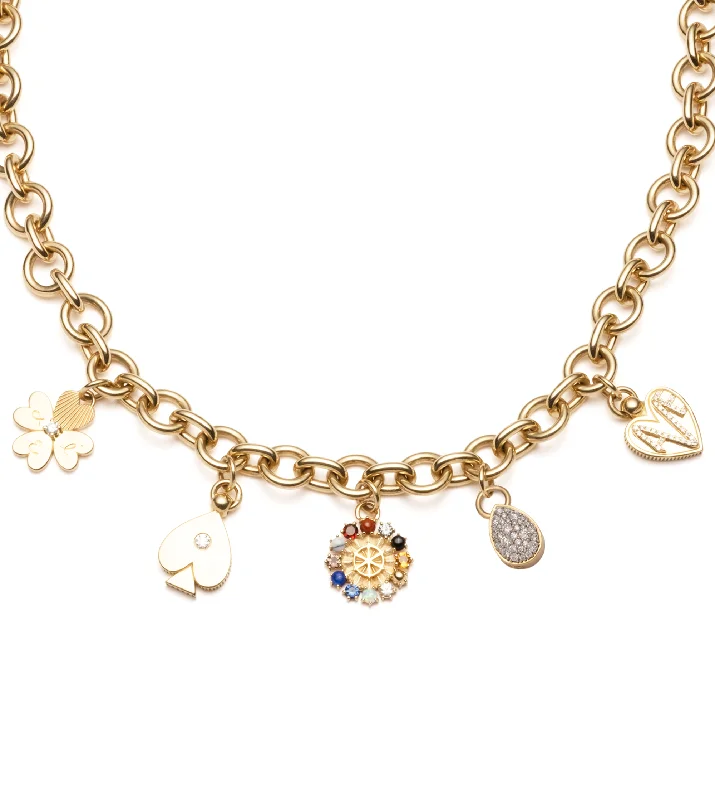 dainty lotus flower ring Four Suits, Four Elements :  Midsize Mixed Link Chain with Mini Inner Light