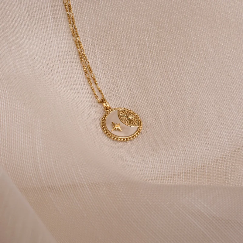 simple crystal pendant necklace Gabi Coin Necklace