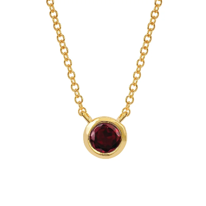 Garnet Bezel Set Pendant