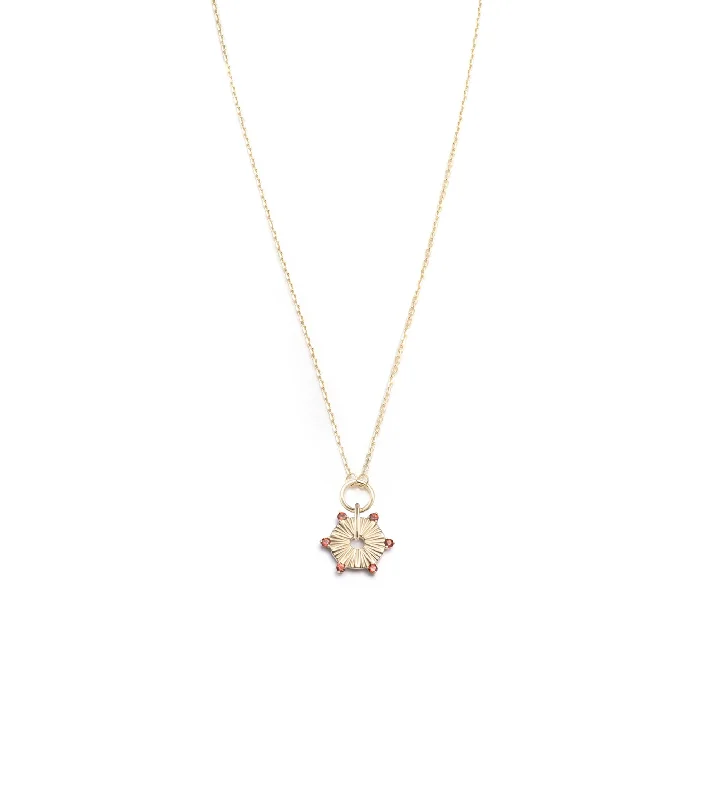 celestial orbit ring set Garnet Element Disk Drop Necklace