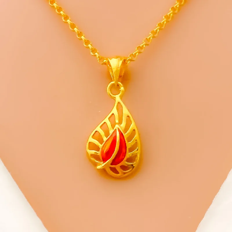 butterfly pendant necklace delicate Glossy Colorful 22k Gold Necklace