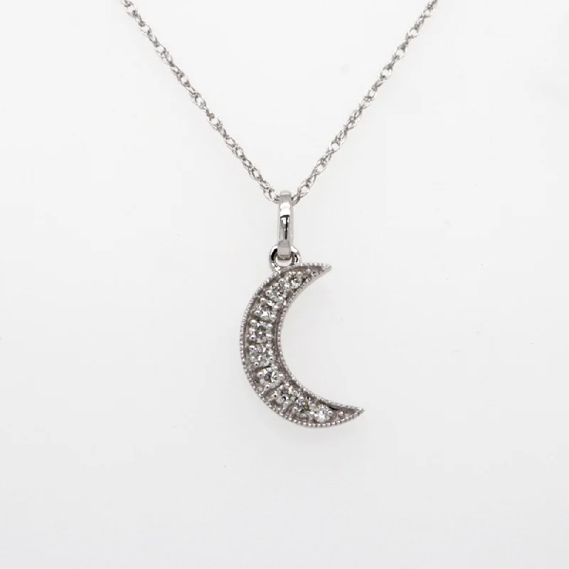gold daisy stud earrings 10KW Gold and Diamond Crescent Moon Pendant