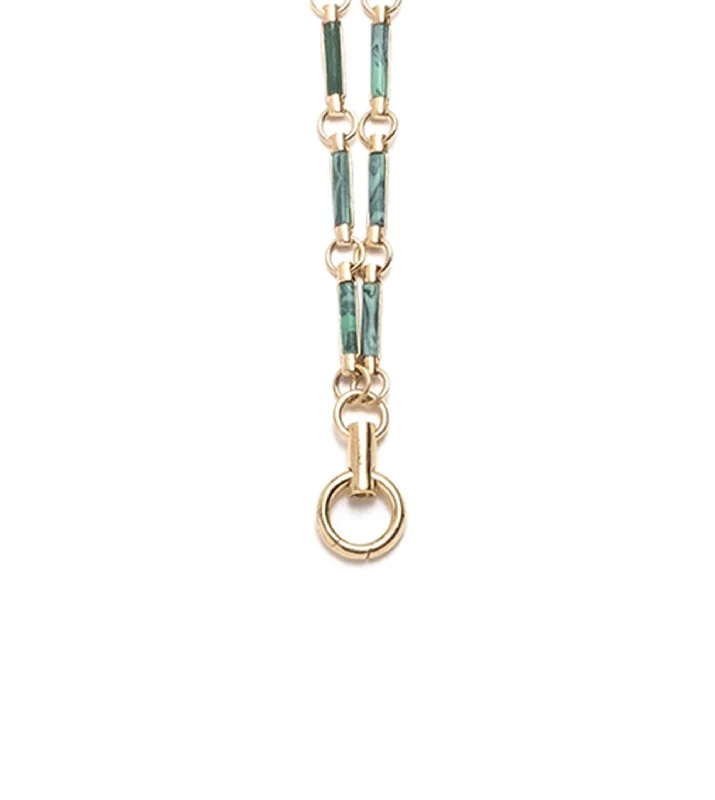 raw crystal cuff bracelet Malachite Stone Clockweight Chain