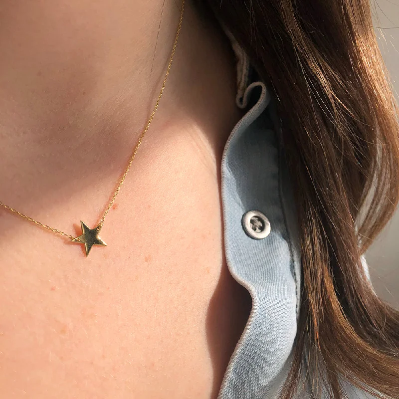 men’s black titanium ring GOLDEN STAR NECKLACE