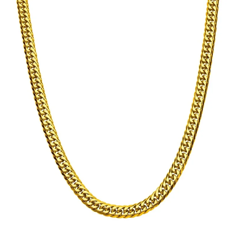 real peridot charm bracelet 8mm 18K Gold Overlay Dome Curb Chain Necklace | Fernbaugh's Jewelers