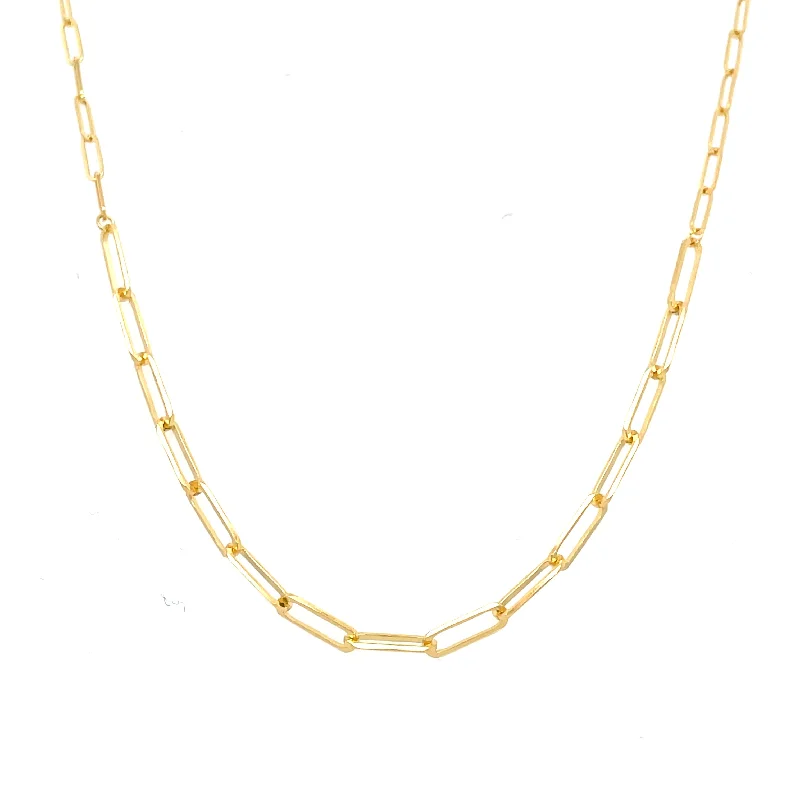 bezel set engagement ring modern 14KY Gold Graduated Paperclip Chain Necklace | Fernbaugh's Jewelers