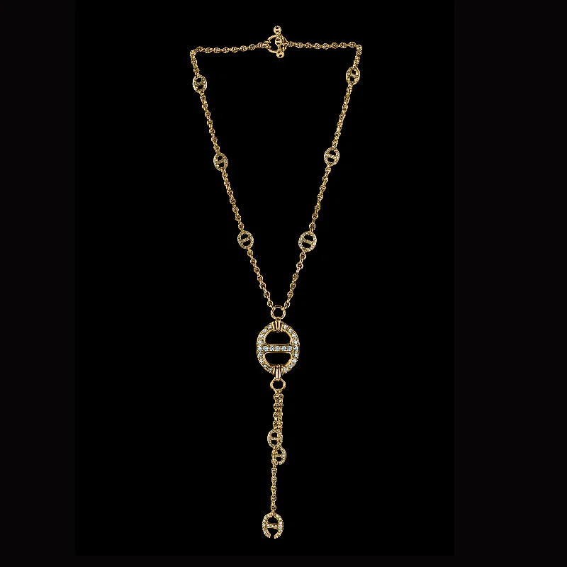 classic diamond solitaire earrings GRAND-LINK LARIAT WITH DIAMONDS