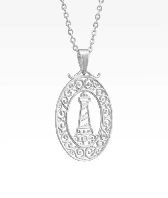 luxury emerald ring platinum Harbor Lighthouse Necklace