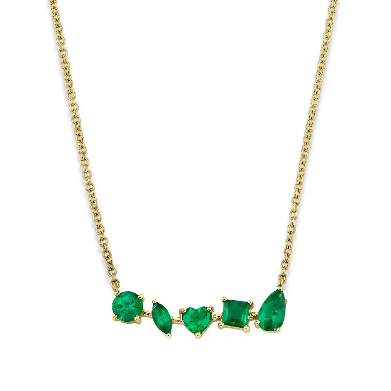 dainty gemstone drop earrings Harmony Emerald Necklace