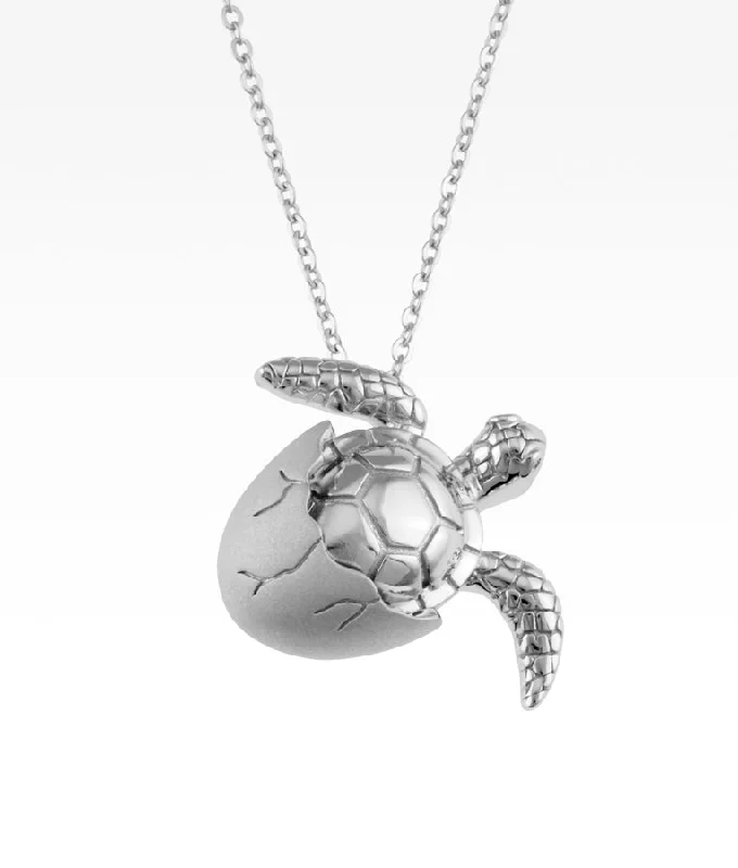 handmade leather ring Hatching Sea Turtle Necklace
