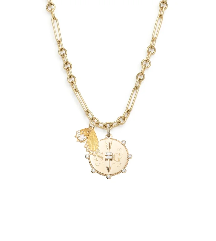 minimalist threader earrings gold Heart at Peace & Butterfly Wings : Small Mixed Clip Chain