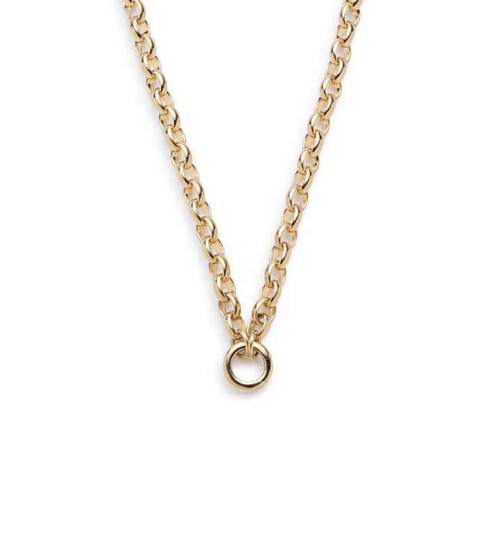 handmade coin pendant necklace Heavy Belcher Open Chain with Mini Chubby Annex Link