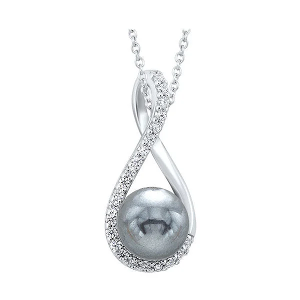 birthstone stacking rings set Sterling Silver & Black Pearl Twisting Shell Pendant