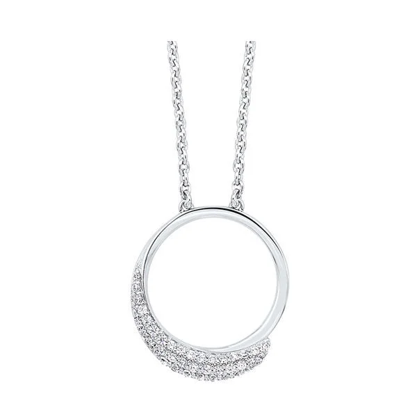 custom name necklace gold Sterling Silver & CZ Modern Eternity Circle Pendant
