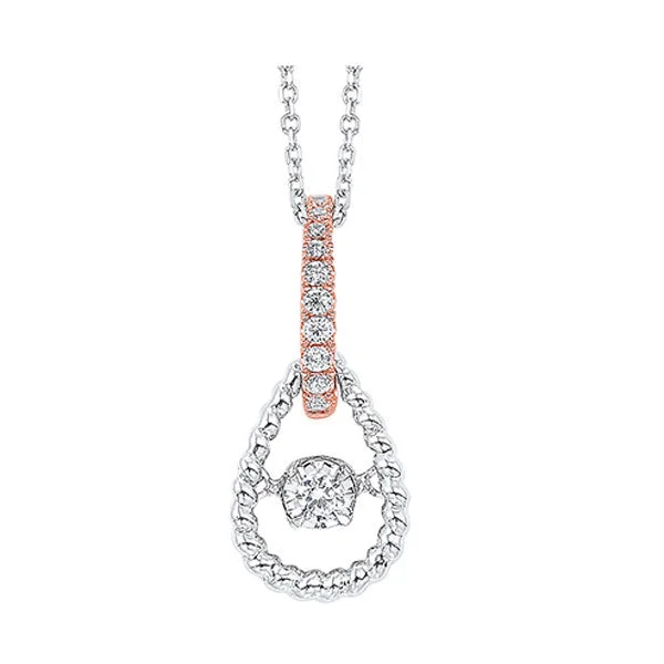 thin silver chain necklace Two-Toned Gold & Diamond Rhythm Of Love Door Knocker Pendant