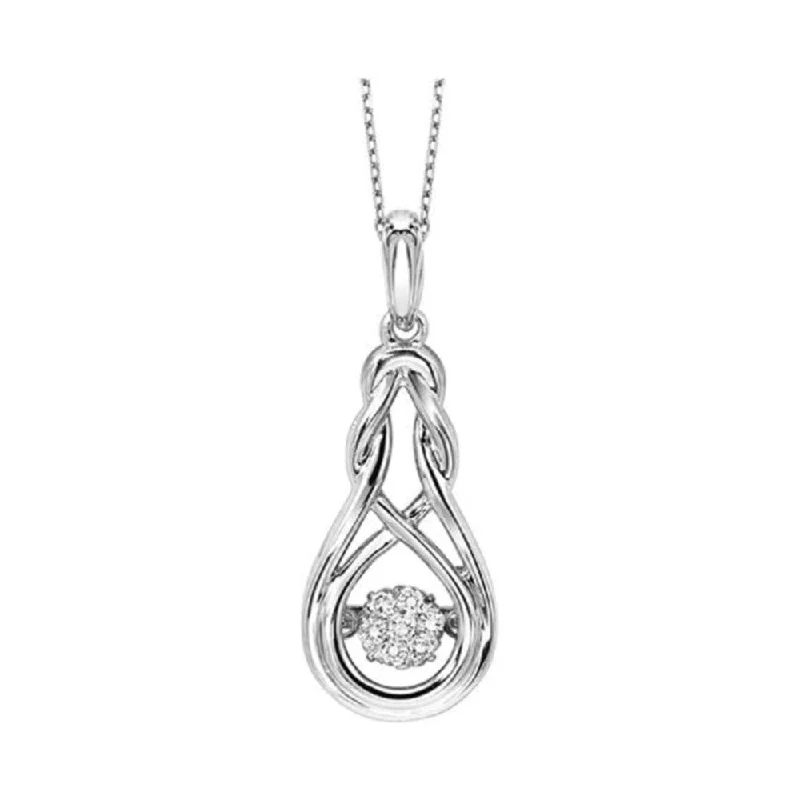 vintage gold engagement ring Sterling Silver & Diamond Rhythm Of Love Anniversary Love Knot Pendant