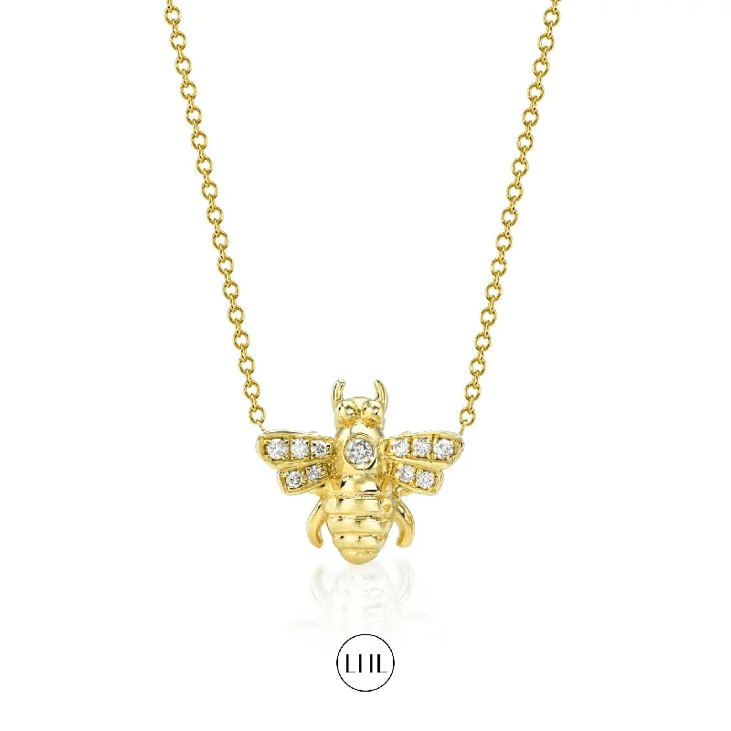 bold gothic vampire ring Diamond Honey Bee Necklace
