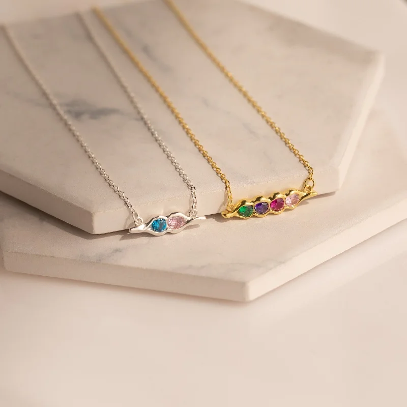 vintage sapphire engagement ring Horizontal Pod Birthstone Necklace