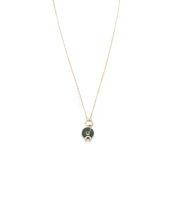emerald-cut aquamarine necklace Horseshoe - Protection : Symbol Disk Drop Necklace