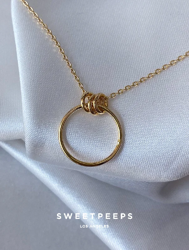 real smoky quartz pendant Infinite Circles Necklace