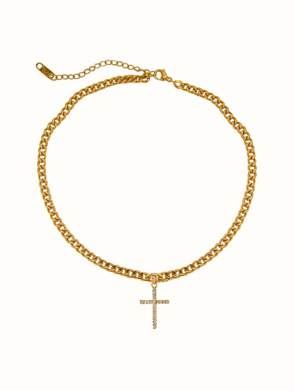 elegant art deco necklace Cross Choker